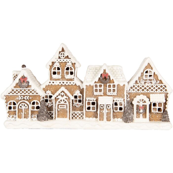 Clayre & Eef 6PR5377 Decorazione di Case 25x6x13 cm Marrone/Bianco