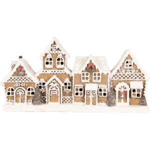 Clayre & Eef 6PR5377 Decorazione di Case 25x6x13 cm Marrone/Bianco