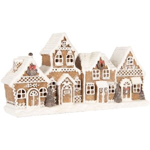 Clayre & Eef 6PR5377 Decorazione di Case 25x6x13 cm Marrone/Bianco