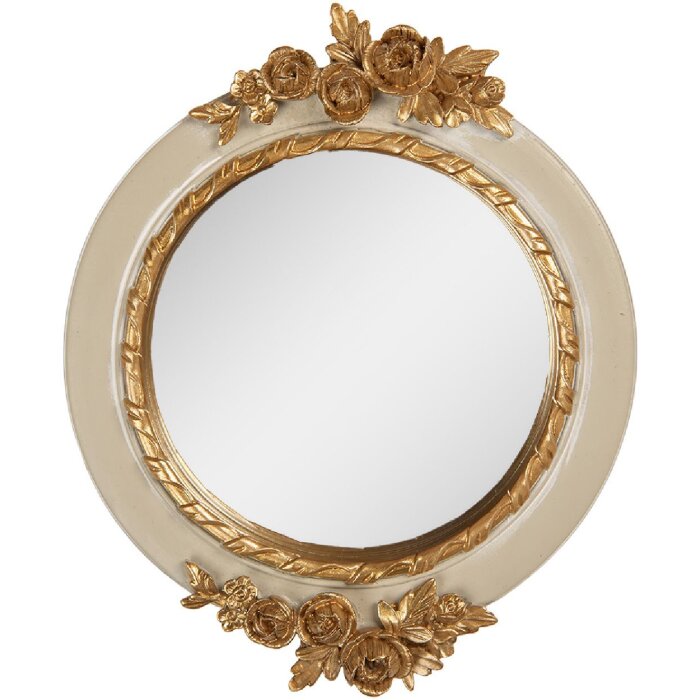Specchio da parete Clayre & Eef 62S339S 14x2x16 cm Beige e Dorato