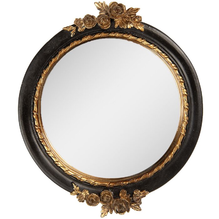Specchio da parete Clayre & Eef 62S340M 17x2x20 cm Nero-Oro