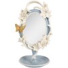 Specchio da tavolo Clayre & Eef 62S341 16x14x27 cm Blu Bianco