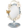 Specchio da tavolo Clayre & Eef 62S341 16x14x27 cm Blu Bianco