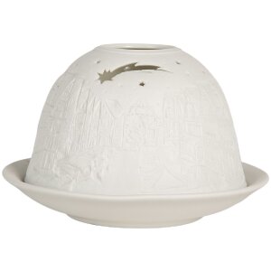Portacandele in porcellana Clayre & Eef 6CE2208 Bianco Ø 12x8 cm