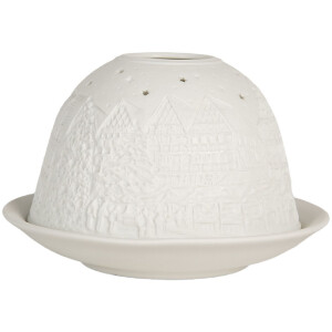 Portacandele in porcellana Clayre & Eef 6CE2208 Bianco Ø 12x8 cm