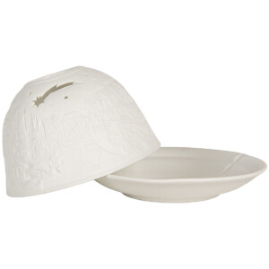Portacandele in porcellana Clayre & Eef 6CE2208 Bianco Ø 12x8 cm