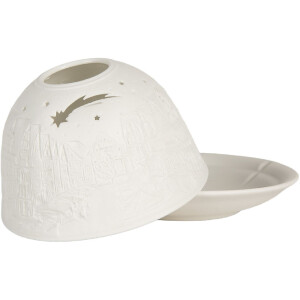 Portacandele in porcellana Clayre & Eef 6CE2208 Bianco Ø 12x8 cm