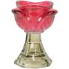 Portacandele in vetro Clayre & Eef 6GL5342P Ø 7x10 cm Rosa-Verde