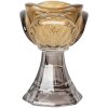 Portacandele Clayre & Eef 6GL5342Y Ø 7x10 cm Marrone-Grigio