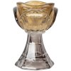 Portacandele Clayre & Eef 6GL5342Y Ø 7x10 cm Marrone-Grigio