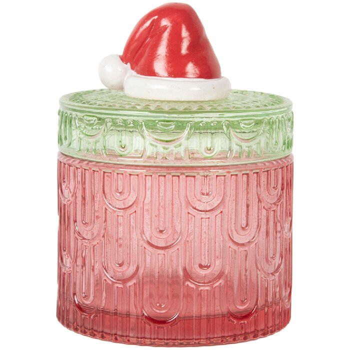 Barattolo con coperchio Clayre & Eef 6GL5343 Rosso Verde Ø 9x12 cm