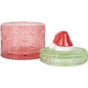 Barattolo con coperchio Clayre & Eef 6GL5343 Rosso Verde Ø 9x12 cm
