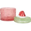 Barattolo con coperchio Clayre & Eef 6GL5343 Rosso Verde Ø 9x12 cm