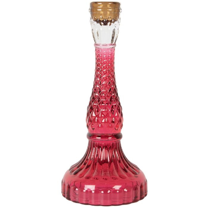 Portacandele decorativo Clayre & Eef 6GL5344 Ø 10x22 cm rosa