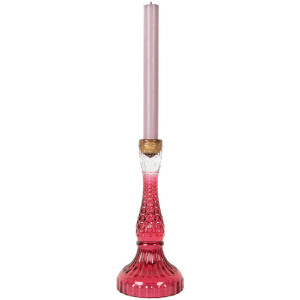 Portacandele decorativo Clayre & Eef 6GL5344 Ø 10x22 cm rosa