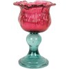 Portacandele Clayre & Eef 6GL5347 Ø 10x16 cm Rosa e Verde