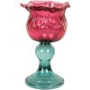 Portacandele Clayre & Eef 6GL5347 Ø 10x16 cm Rosa e Verde