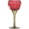 Portacandele decorativo Clayre & Eef 6GL5349 Ø 8x18 cm Rosa e Verde