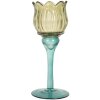 Portacandele Clayre & Eef 6GL5350 Ø 7x19 cm Verde Blu