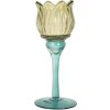 Portacandele Clayre & Eef 6GL5350 Ø 7x19 cm Verde Blu