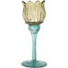 Portacandele Clayre & Eef 6GL5350 Ø 7x19 cm Verde Blu