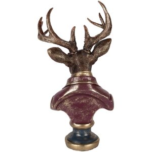 Decorazione Busto Renna Clayre & Eef 5PR0175 30x22x57 cm Marrone Rosso