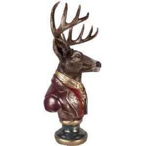 Decorazione Busto Renna Clayre & Eef 5PR0175 30x22x57 cm Marrone Rosso