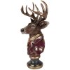 Decorazione Busto Renna Clayre & Eef 5PR0175 30x22x57 cm Marrone Rosso