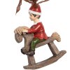 Clayre & Eef 6PR5391 Decorazione Ciondolo Bambino su Cavallino a Dondolo 7x3x9 cm