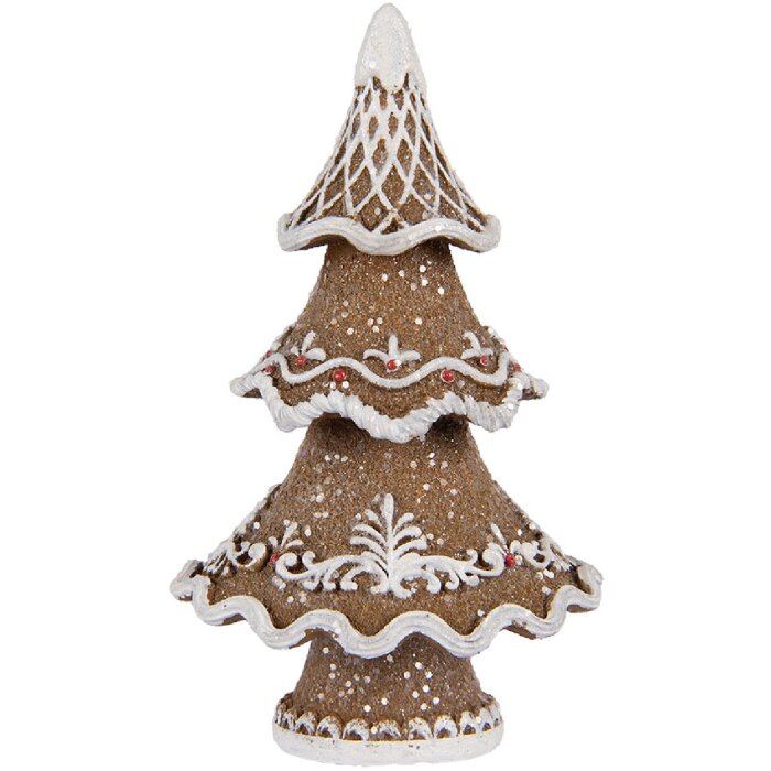 Decorazione Albero di Natale Clayre & Eef 6PR5393 7x5x11 cm Marrone-Bianco