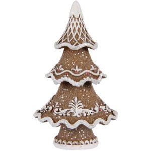 Decorazione Albero di Natale Clayre & Eef 6PR5393 7x5x11 cm Marrone-Bianco