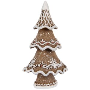 Decorazione Albero di Natale Clayre & Eef 6PR5393 7x5x11 cm Marrone-Bianco