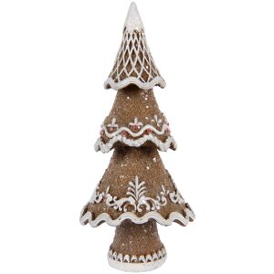 Decorazione Albero di Natale Clayre & Eef 6PR5393 7x5x11 cm Marrone-Bianco