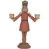 Portacandele Schiaccianoci Clayre & Eef 6PR5397 21x9x30 cm Rosso e Oro