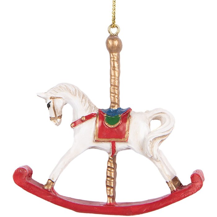 Clayre & Eef 6PR5413 Decorazione Ciondolo Cavallino a Dondolo 8x2x7 cm
