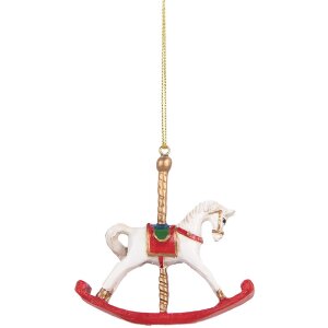 Clayre & Eef 6PR5413 Decorazione Ciondolo Cavallino a Dondolo 8x2x7 cm