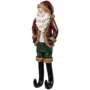 Decorazione da parete Babbo Natale Clayre & Eef 6PR5588 13x7x39 cm Rosso & Verde