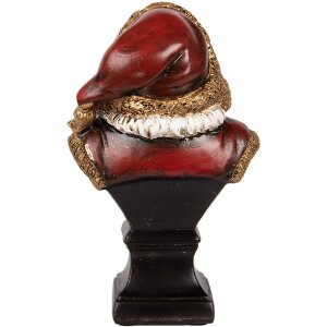 Busto decorativo Babbo Natale Clayre & Eef 6PR5589 10x8x17 cm rosso