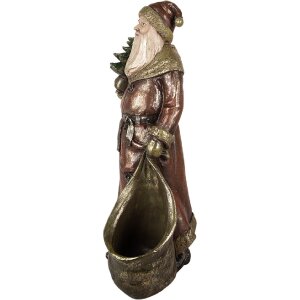 Clayre & Eef 6PR5590 Decorazione Babbo Natale 24x17x47 cm Rosso e color Oro