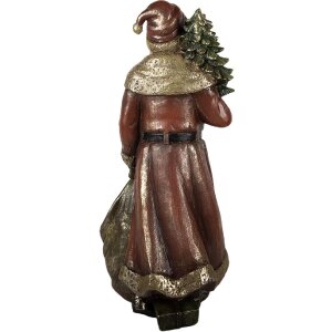 Clayre & Eef 6PR5590 Decorazione Babbo Natale 24x17x47 cm Rosso e color Oro