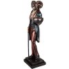 Portacandele a forma di pecora Clayre & Eef 6PR5592 13x10x35 cm Marrone e Blu