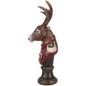 Clayre & Eef 6PR5593 Decorazione Busto Renna 12x10x27 cm Marrone Rosso