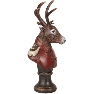 Clayre & Eef 6PR5593 Decorazione Busto Renna 12x10x27 cm Marrone Rosso