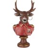 Clayre & Eef 6PR5594 Decorazione Busto Renna 10x8x19 cm Marrone e Rosso