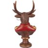 Clayre & Eef 6PR5594 Decorazione Busto Renna 10x8x19 cm Marrone e Rosso