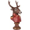 Clayre & Eef 6PR5594 Decorazione Busto Renna 10x8x19 cm Marrone e Rosso
