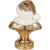 Clayre & Eef 6PR5699 Decorazione Bustina Babbo Natale 23x15x32 cm Bianco-Oro
