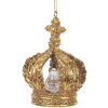 Clayre & Eef 6PR5701 Decorazione Ciondolo Corona Ø 7x9 cm Oro