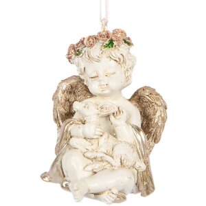 Clayre & Eef 6PR5707 Decorazione Sospesa Angelo 5x4x6...