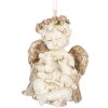 Clayre & Eef 6PR5707 Decorazione Sospesa Angelo 5x4x6 cm beige-dorato